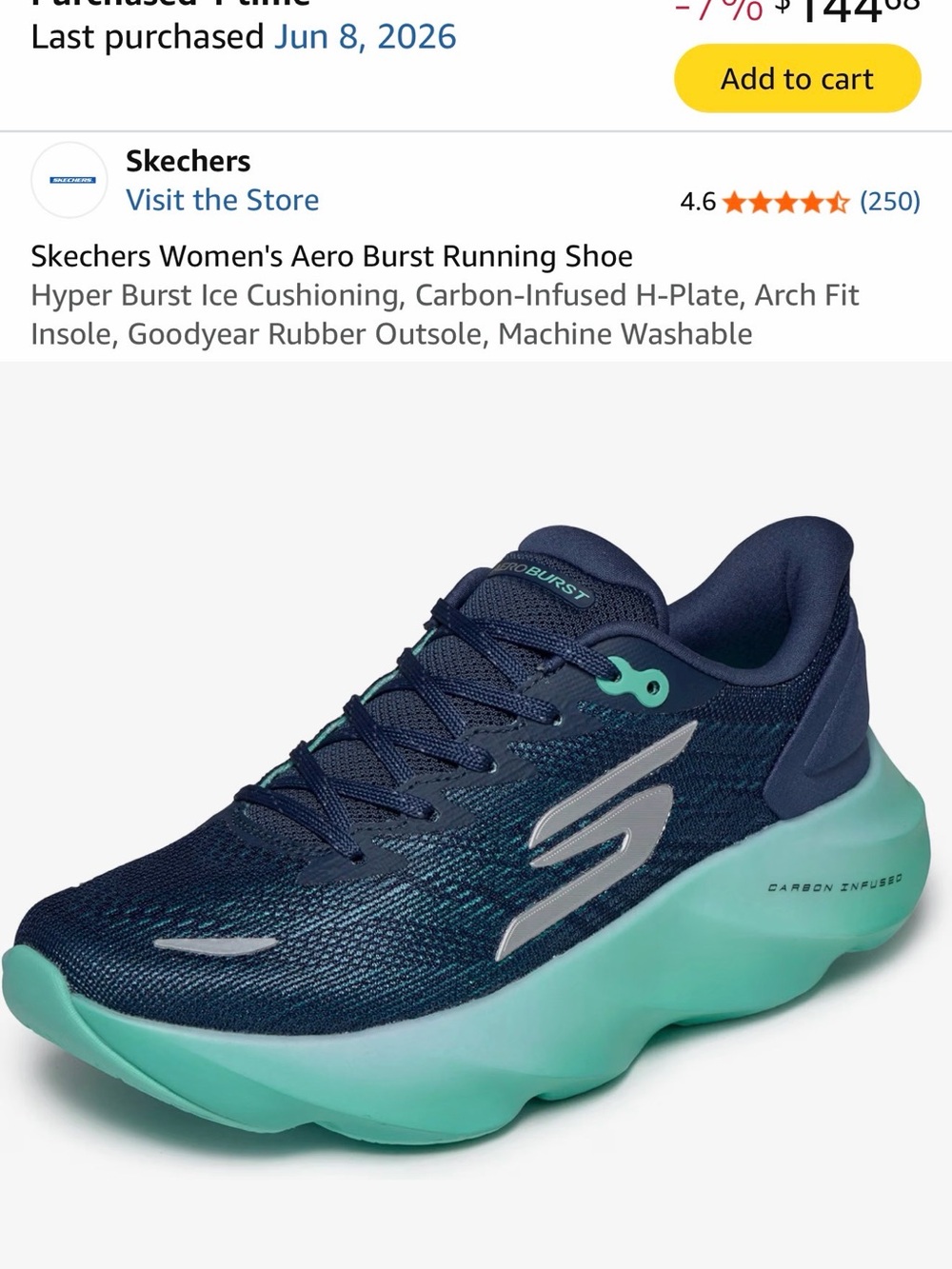 Skechers Navy and Mint Women's Athletic Running Shoes